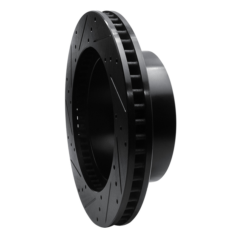 Dodge Ram 3500 Brake Rotor (1) - Front Right - R1 Concepts - Drilled & Slotted - Black - `03-`08